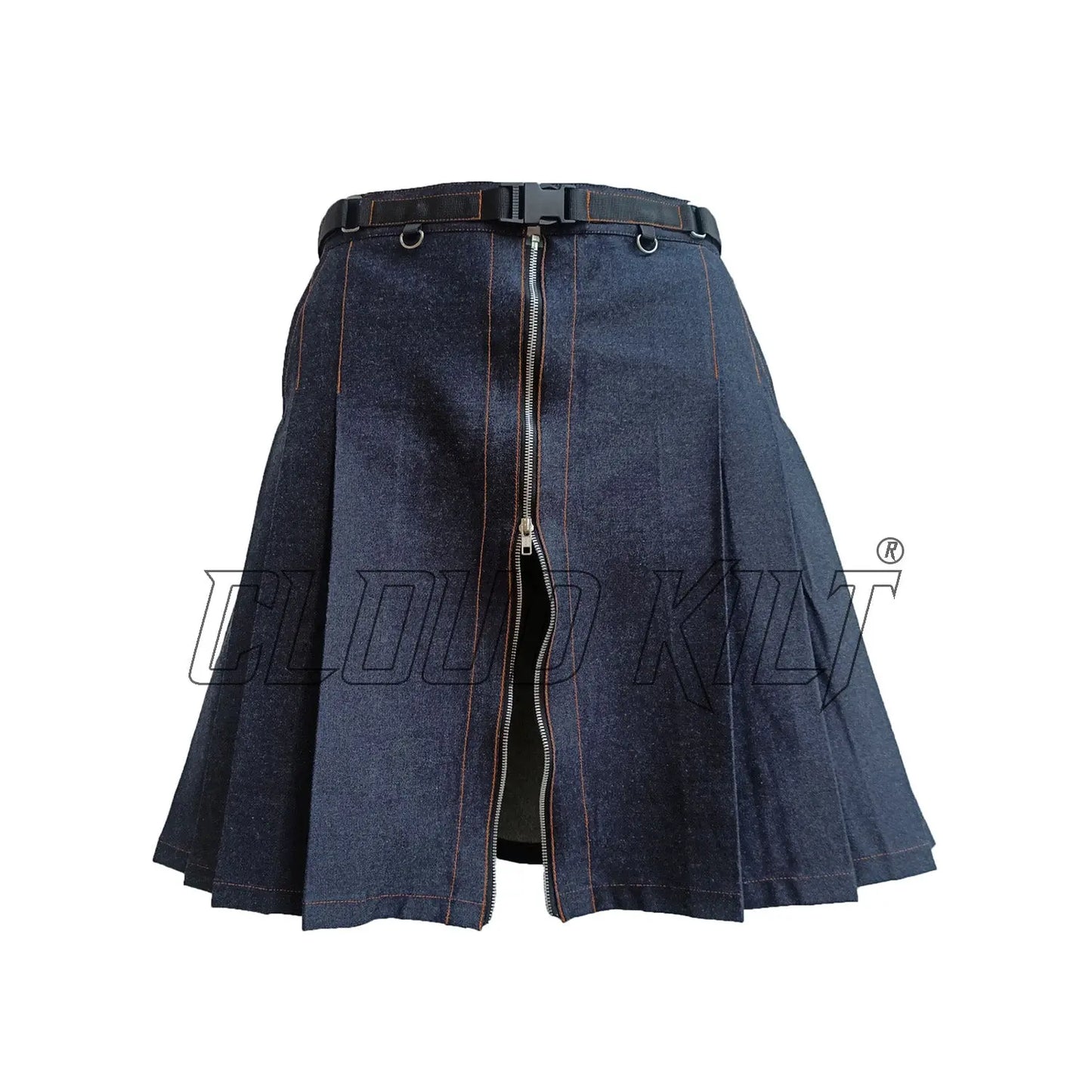 Black Denim Women Fashion Utility Kilt CLOUD KILT