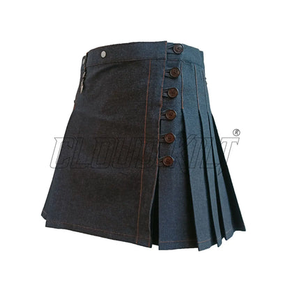 Black Denim Women Utility Kilt CLOUD KILT