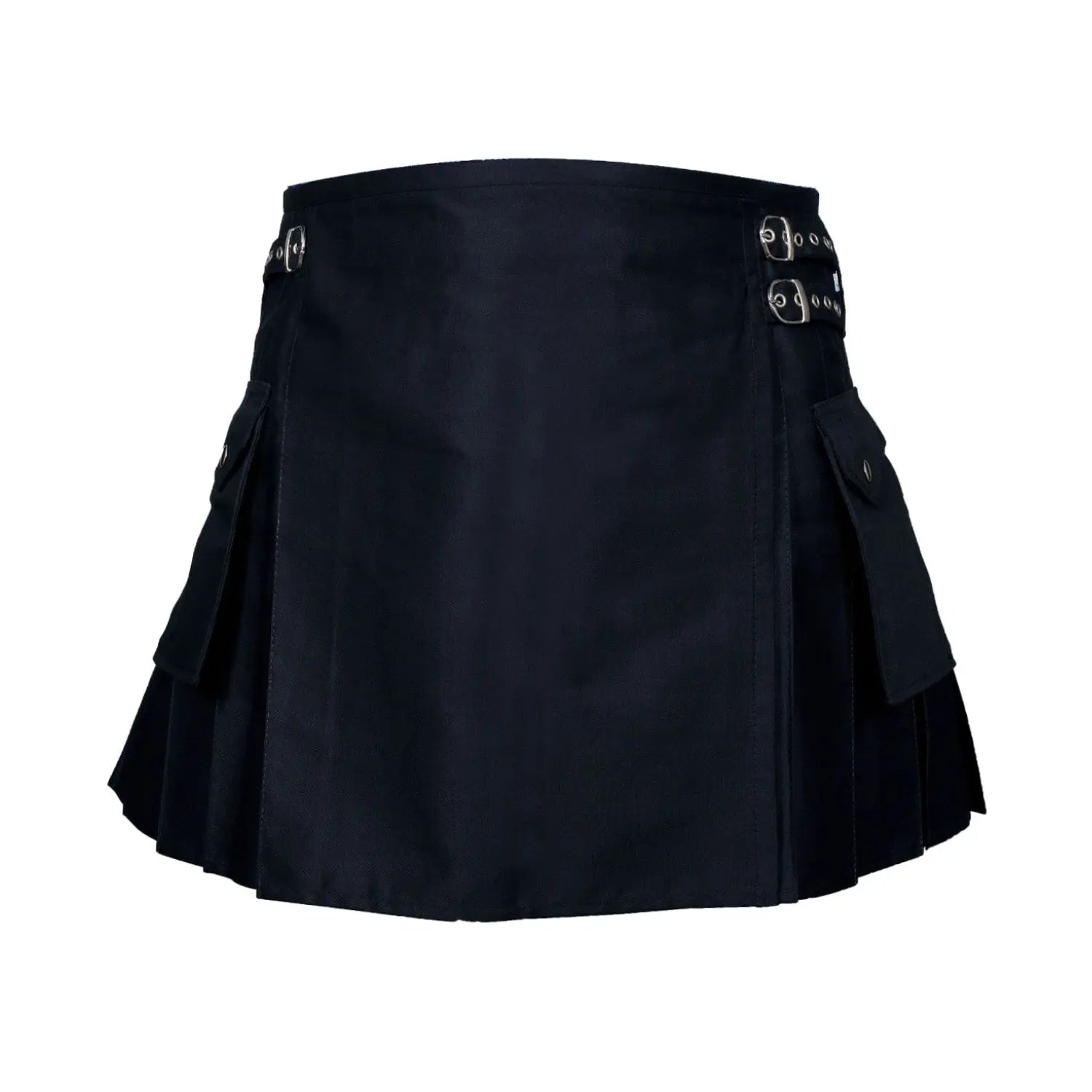 Black Women Utility Kilt With Cargo Pockets CLOUD KILT