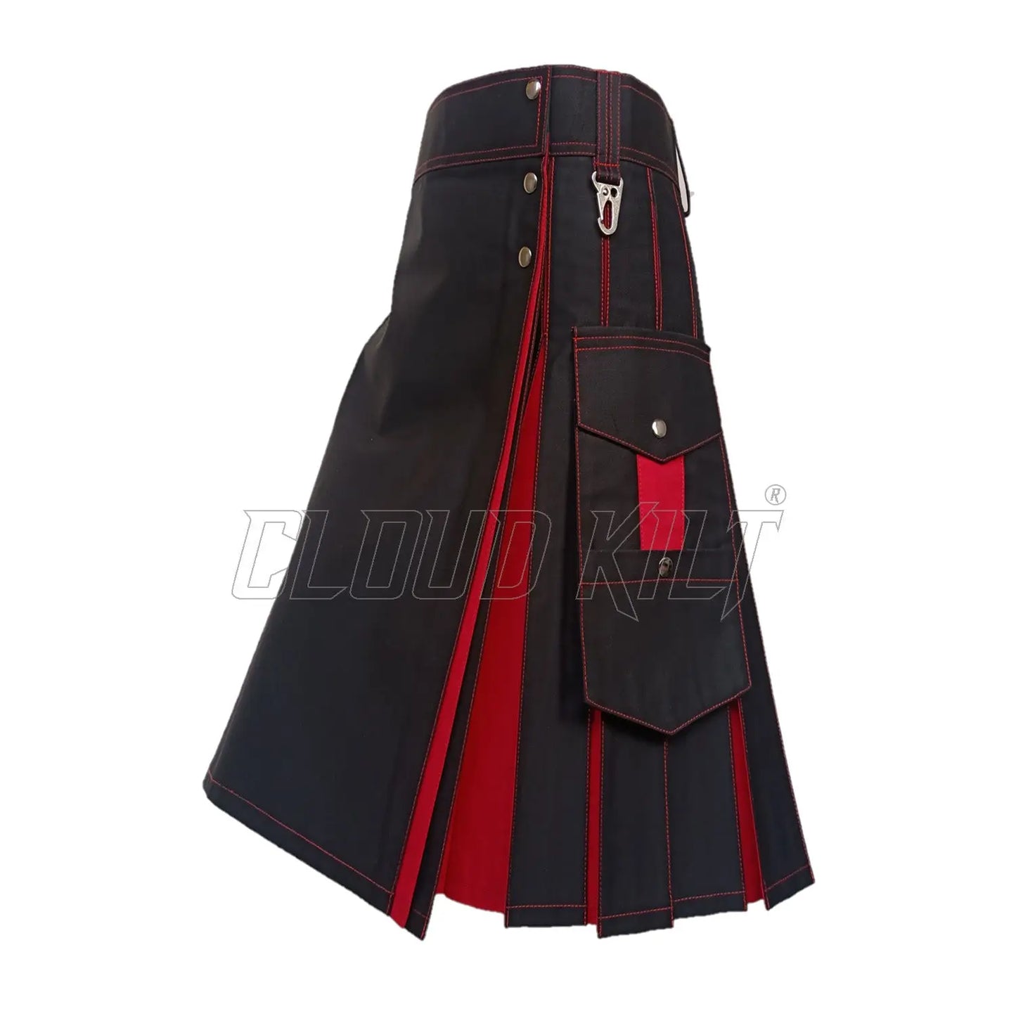 Black and Red Hybrid Utility Kilt CLOUD KILT