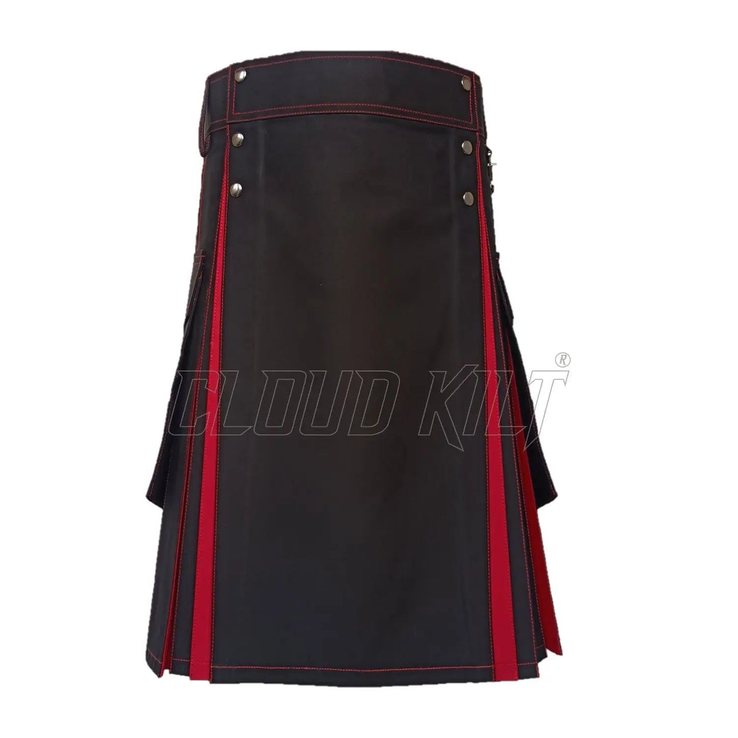 Black and Red Hybrid Utility Kilt CLOUD KILT