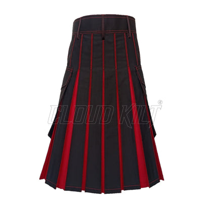 Black and Red Hybrid Utility Kilt CLOUD KILT