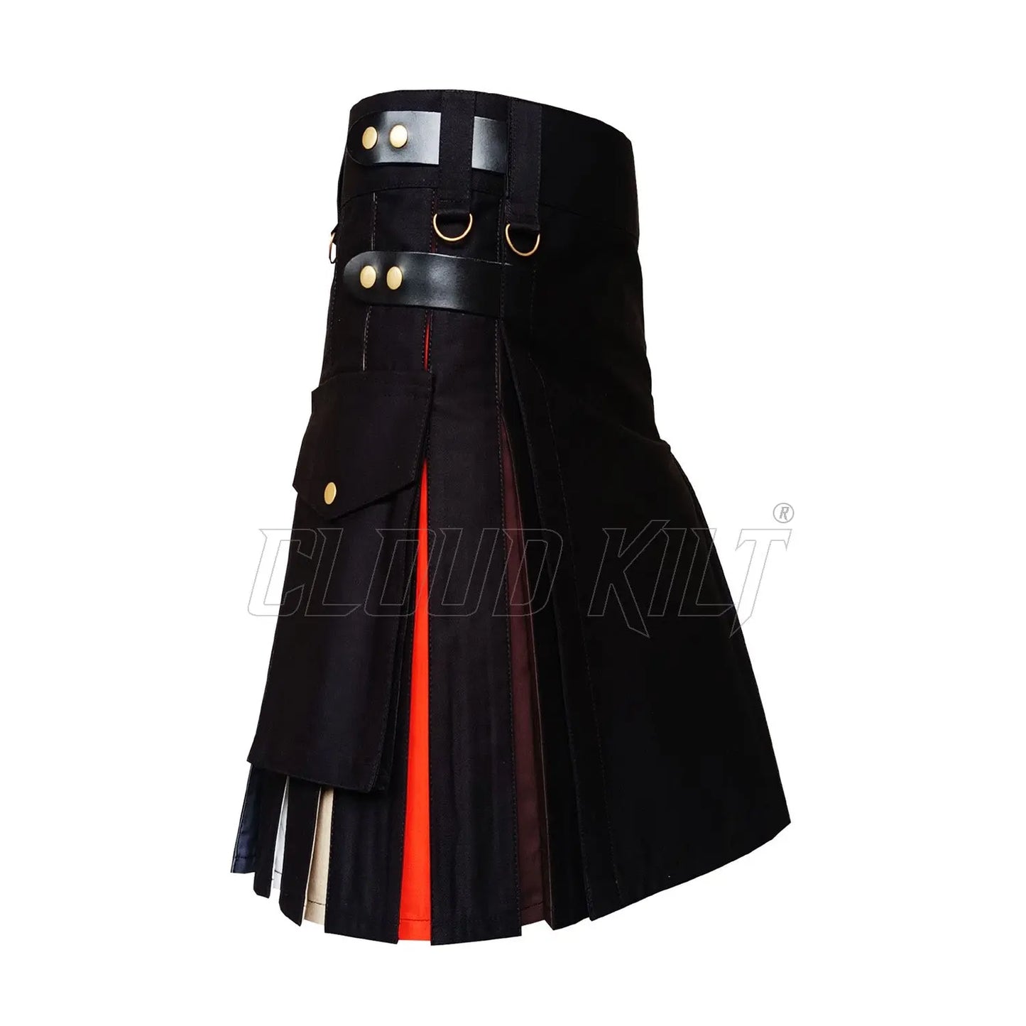 Box Plated Hybrid Utility Kilt With Multi Color CLOUD KILT