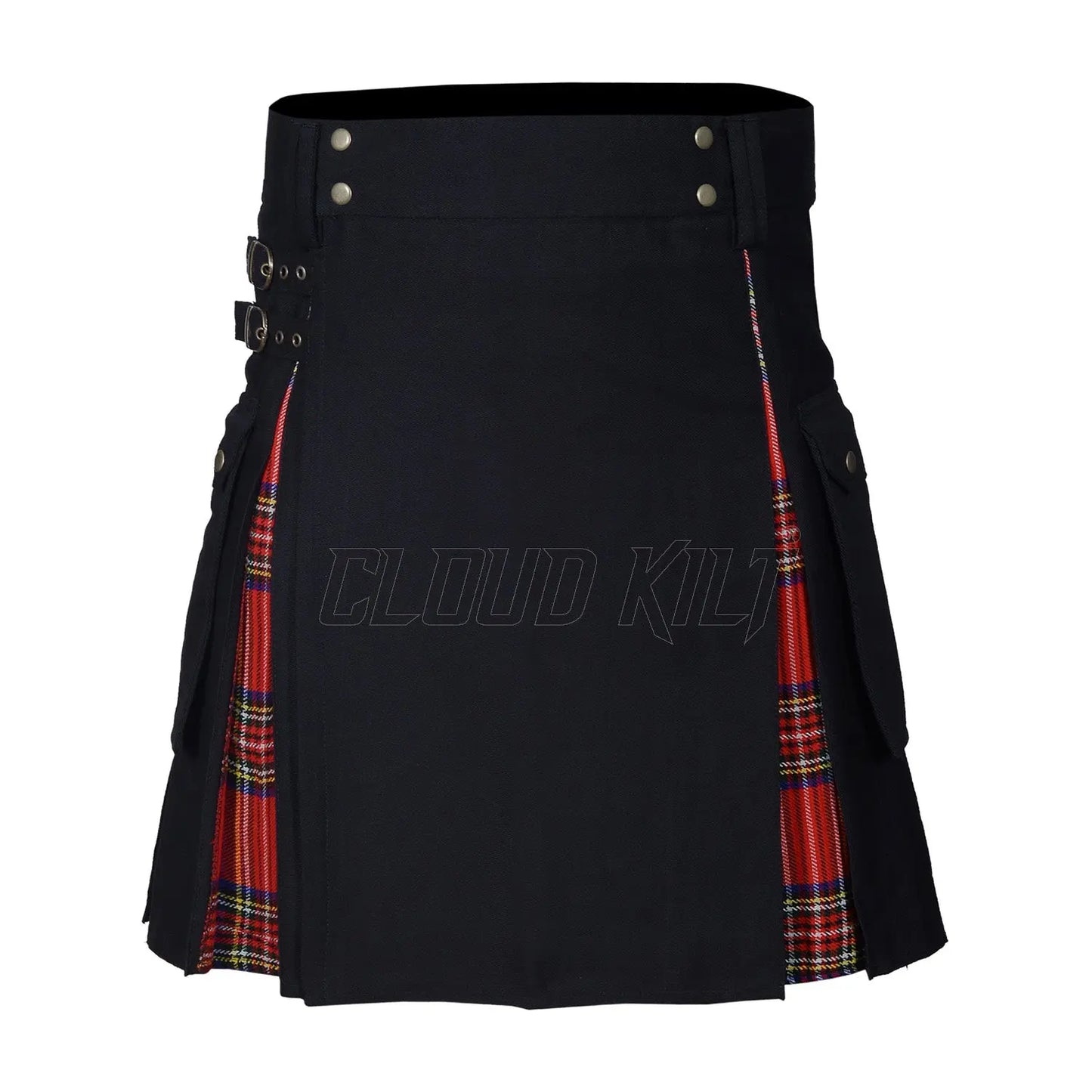 Box Pleated Tartan Hybrid Royal Stewart Utility Kilt CLOUD KILT