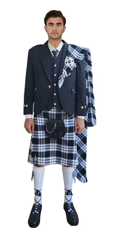 Classic Black Argyll Tweed Kilt Outfit With McFarlane CLOUD KILT