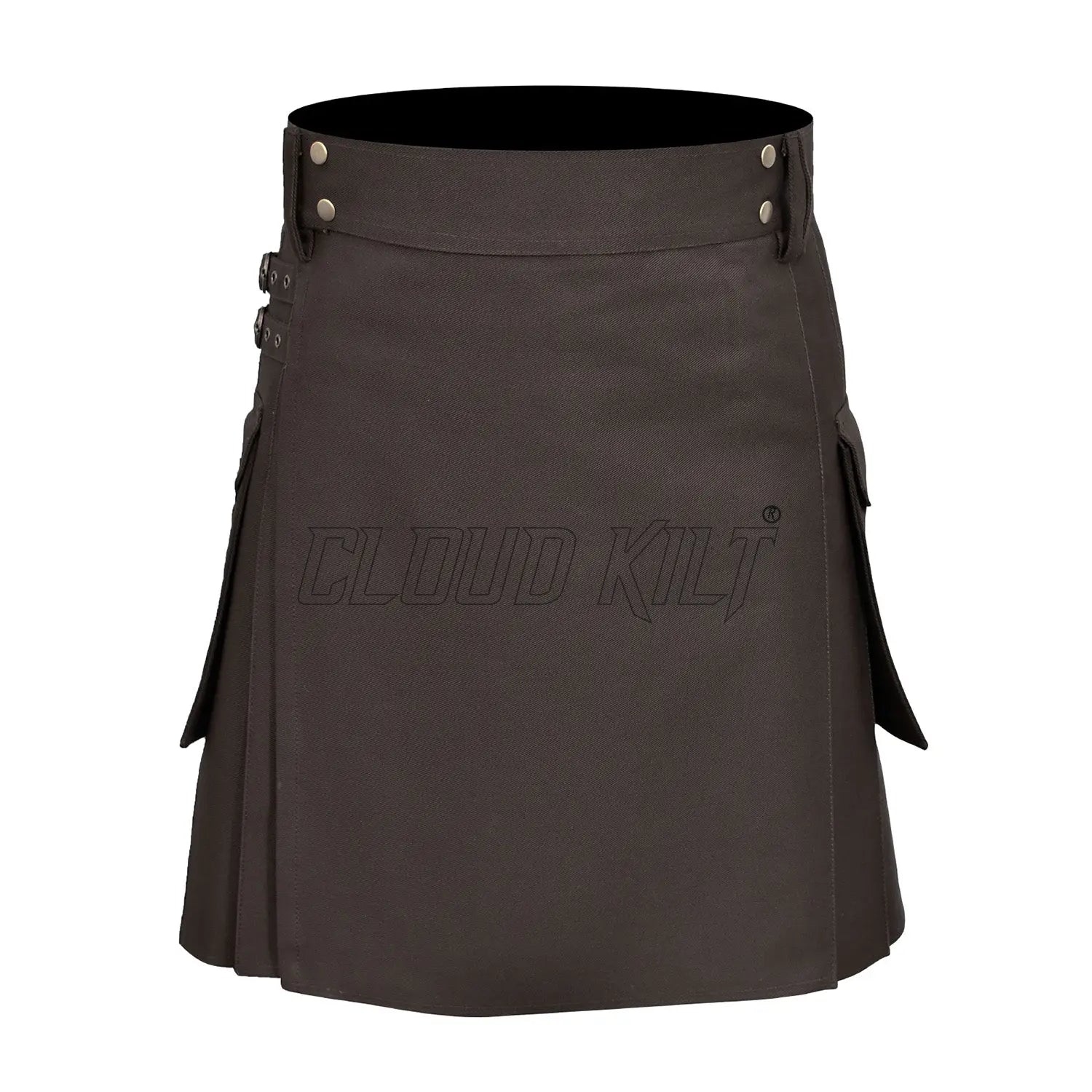 Deluxe Modern Dark Brown Utility Kilt For Men CLOUD KILT