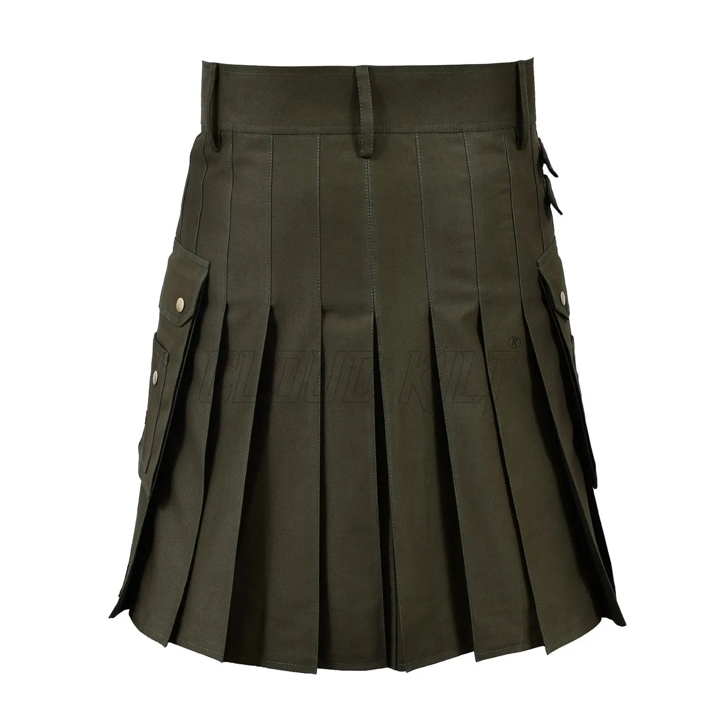 Deluxe Modern Fashion Olive Green Utility Kilt For Men CLOUD KILT