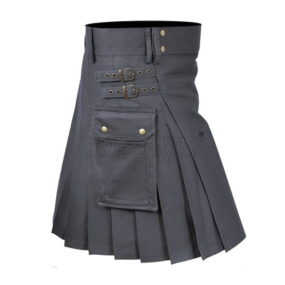 Deluxe Modern Grey Utility Kilt For Men CLOUD KILT