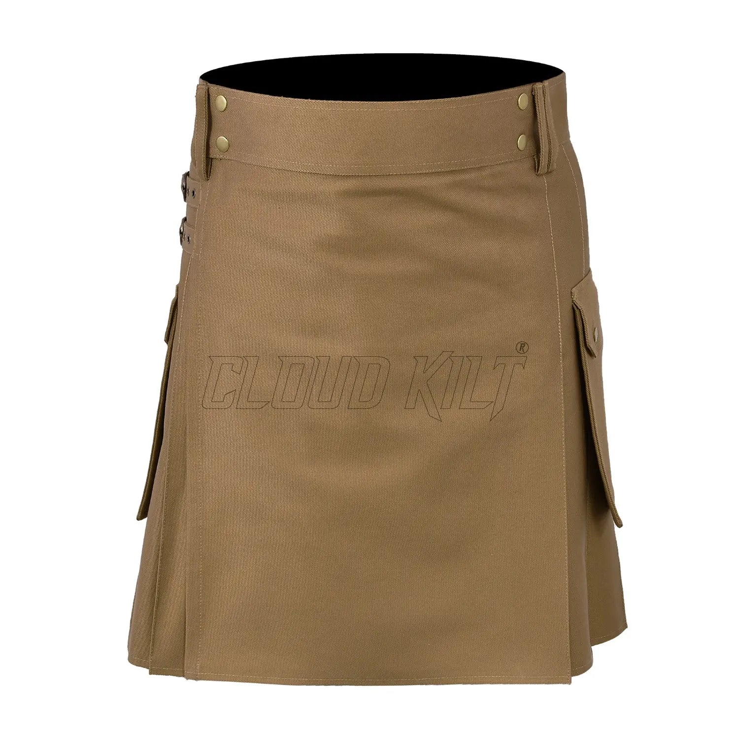 Deluxe Modern Khaki Utility Kilt For Men CLOUD KILT