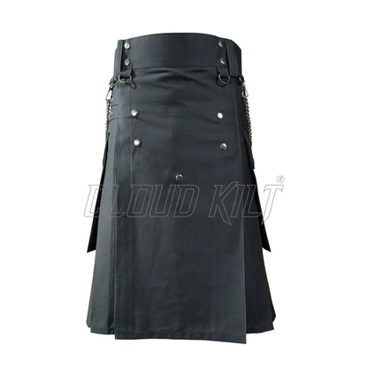 Deluxe Modern Utility Kilt For Men With Chain CLOUD KILT