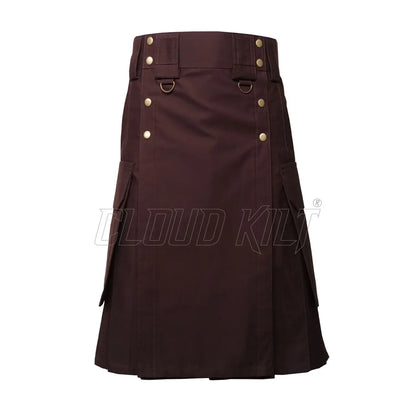 Deluxe Modern Utility Kilt With Slash and Cargo Pockets CLOUD KILT