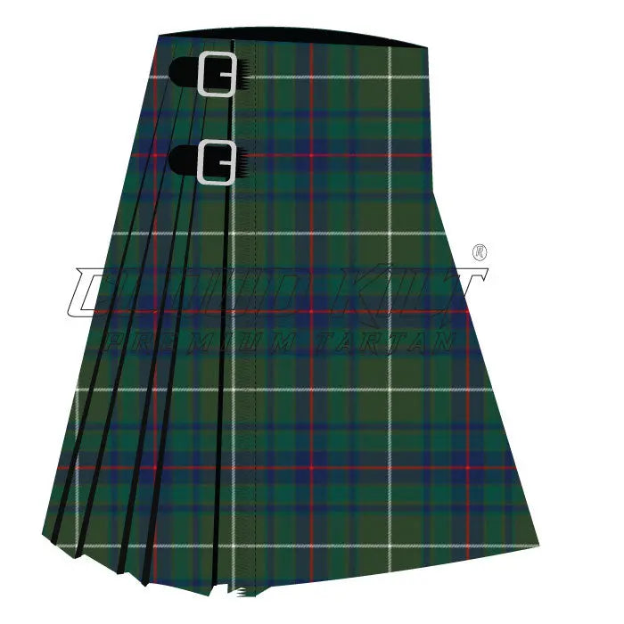 Fraser Gathering Green Modern Tartan CLOUD KILT