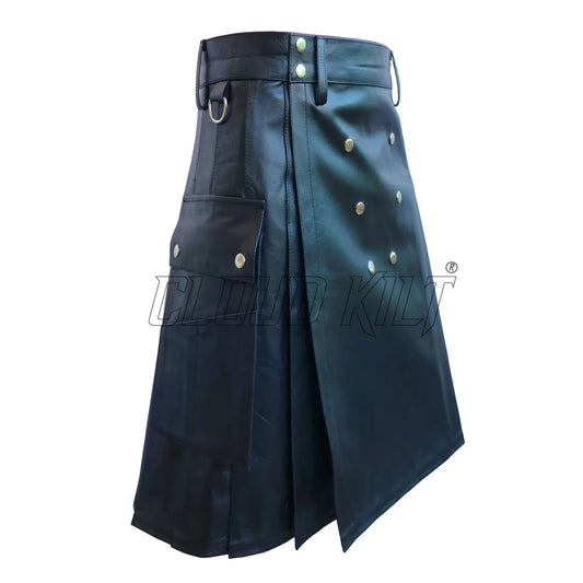 Genuine Cow Leather Utility Kilt For Men CLOUD KILT