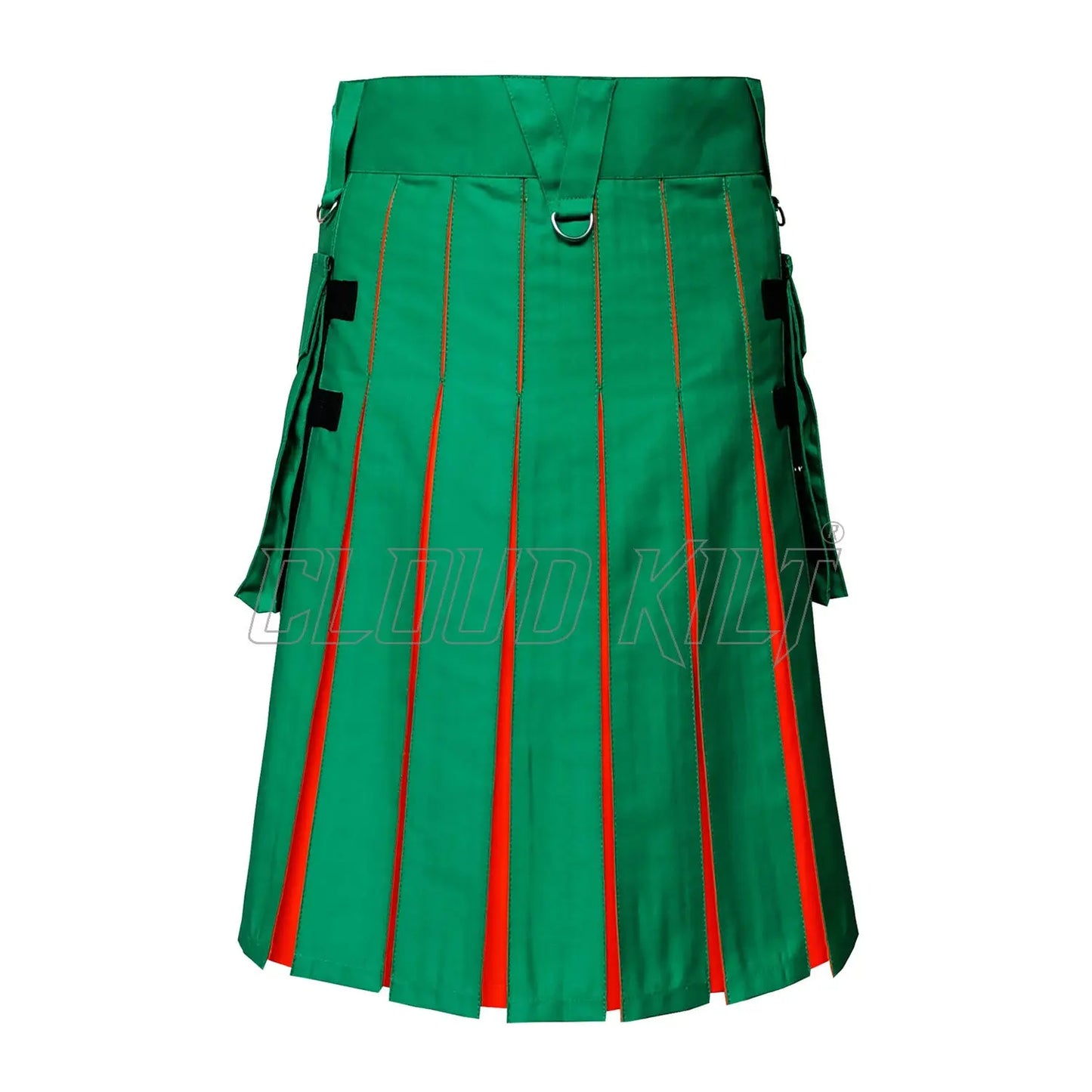 Green With Orange Hybrid Utility Kilt CLOUD KILT