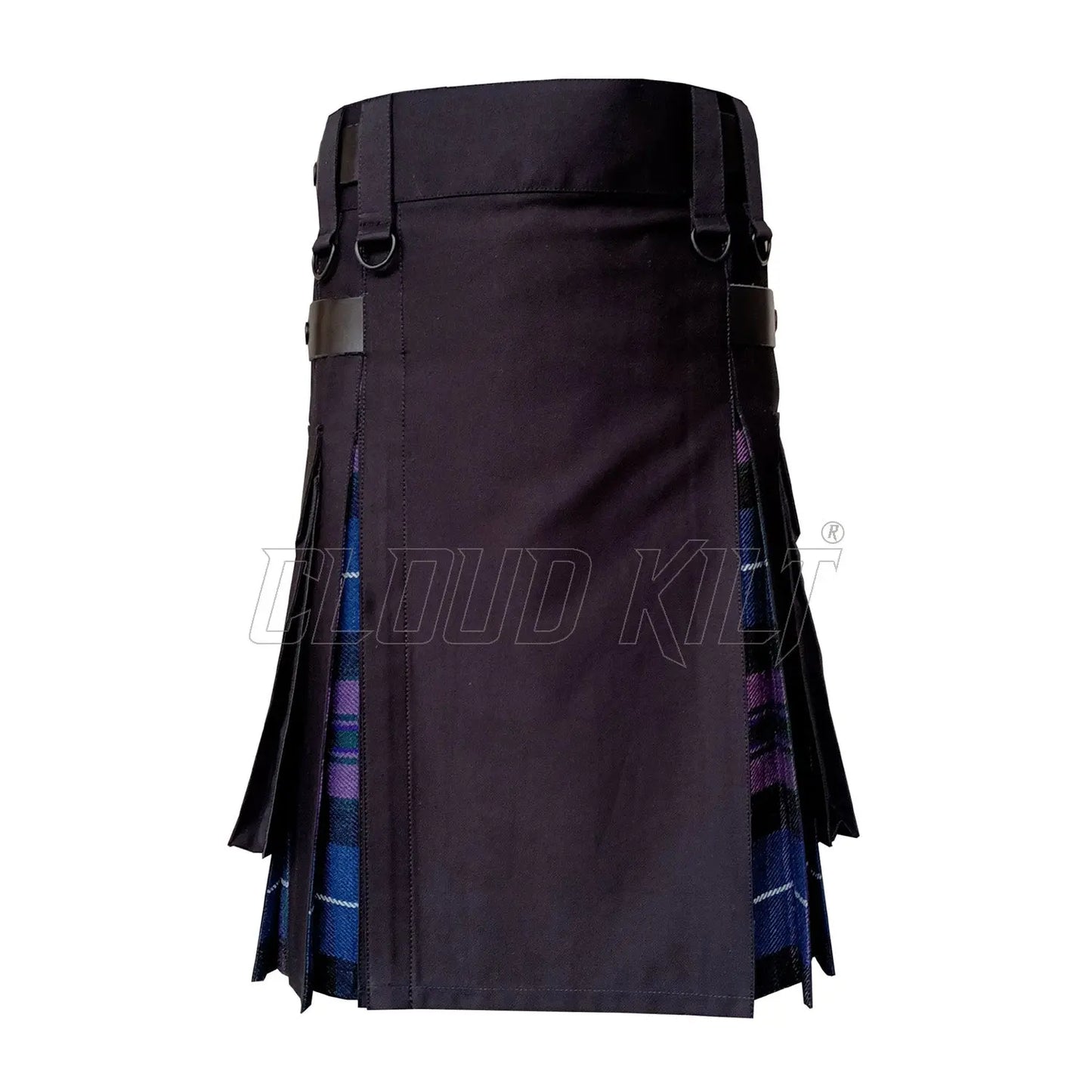 Hybrid Kilt Box Pleated Tartan Utility Kilt CLOUD KILT