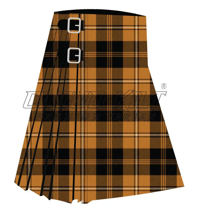 Johnston Orange Black Premium Tartan Kilt CLOUD KILT