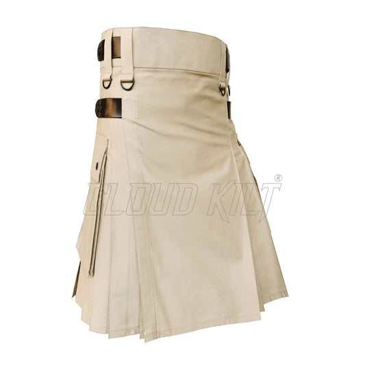 Khaki Utility Modern Deluxe Kilt CLOUD KILT