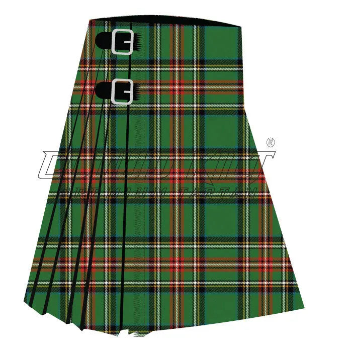 King George VI Green Stewart Ancient Premium Tartan Kilt CLOUD KILT