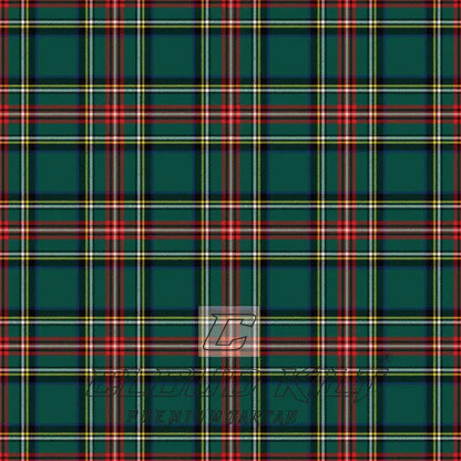 King George VI Green Stewart Modern Premium Tartan Kilt CLOUD KILT