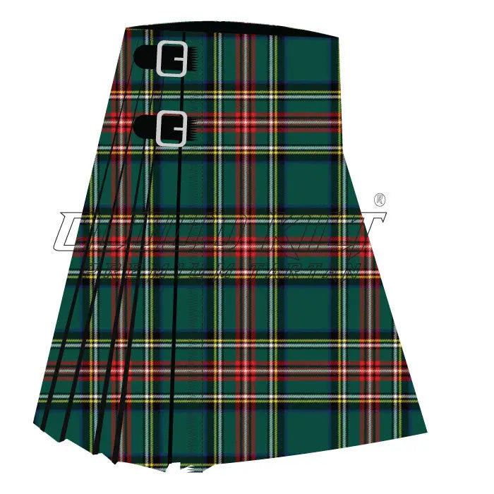 King George VI Green Stewart Modern Premium Tartan Kilt CLOUD KILT