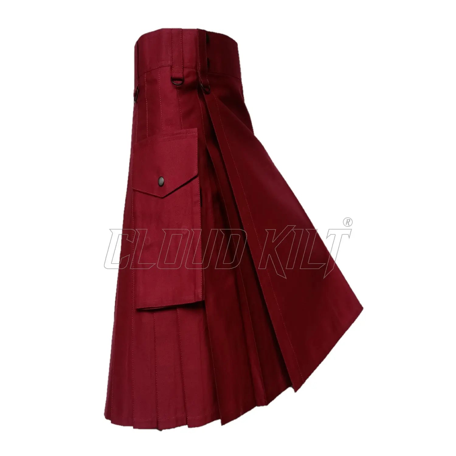 Maroon Modern Utility Scottish Kilt CLOUD KILT