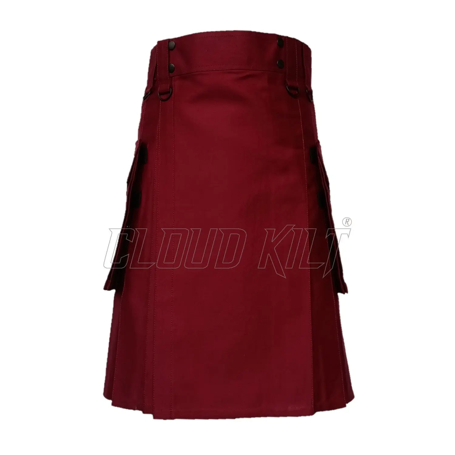 Maroon Modern Utility Scottish Kilt CLOUD KILT