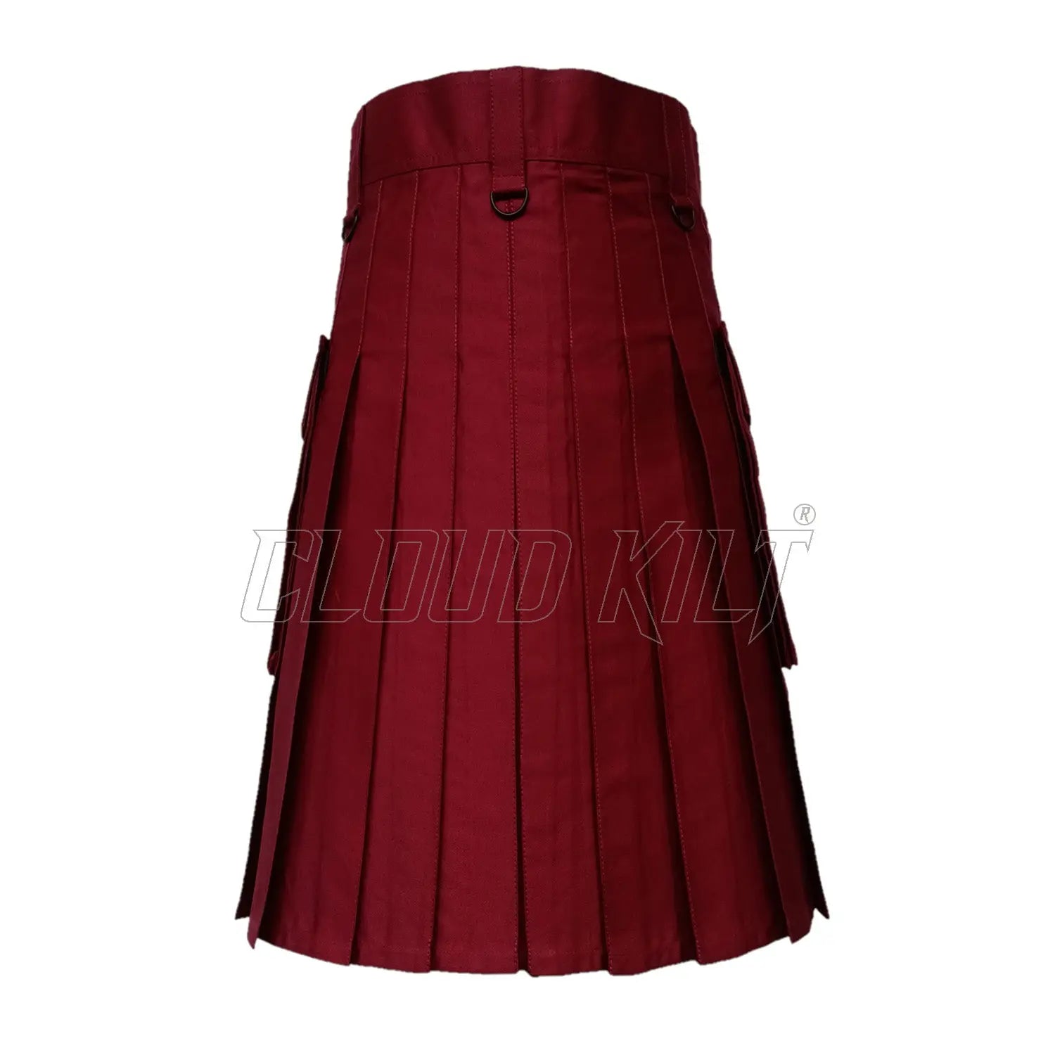 Maroon Modern Utility Scottish Kilt CLOUD KILT