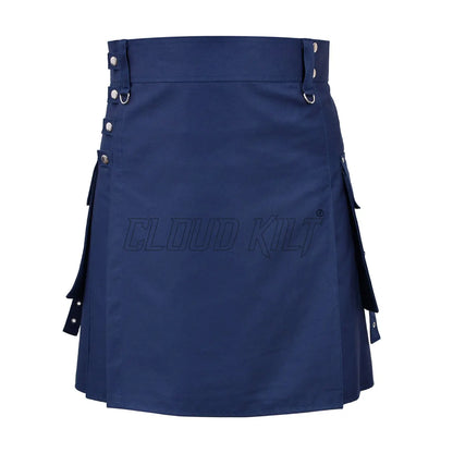 Navy Blue Unique Fashion Utility Kilt For Men CLOUD KILT