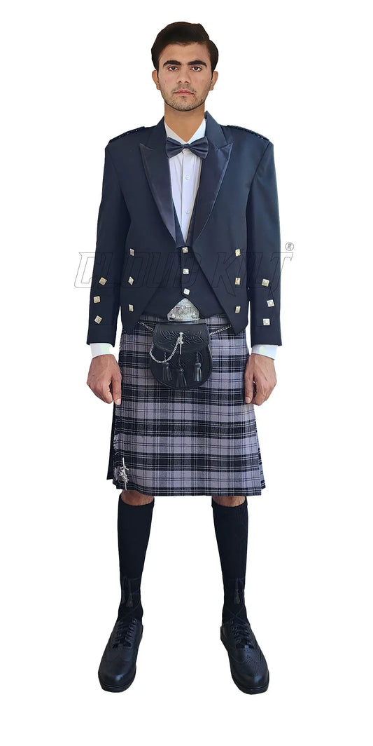 Prince Charlie Kilt Outfit With Douglas Gray Tartan CLOUD KILT