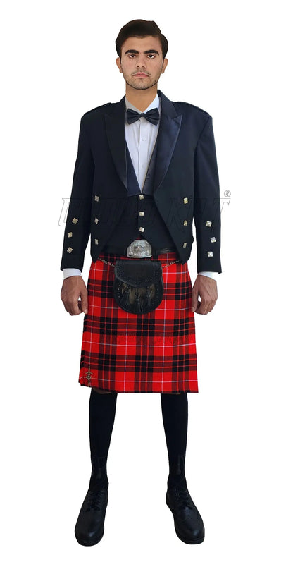 Prince Charlie Kilt Outfit With Munro Black And Red Tartan Kilt CLOUD KILT