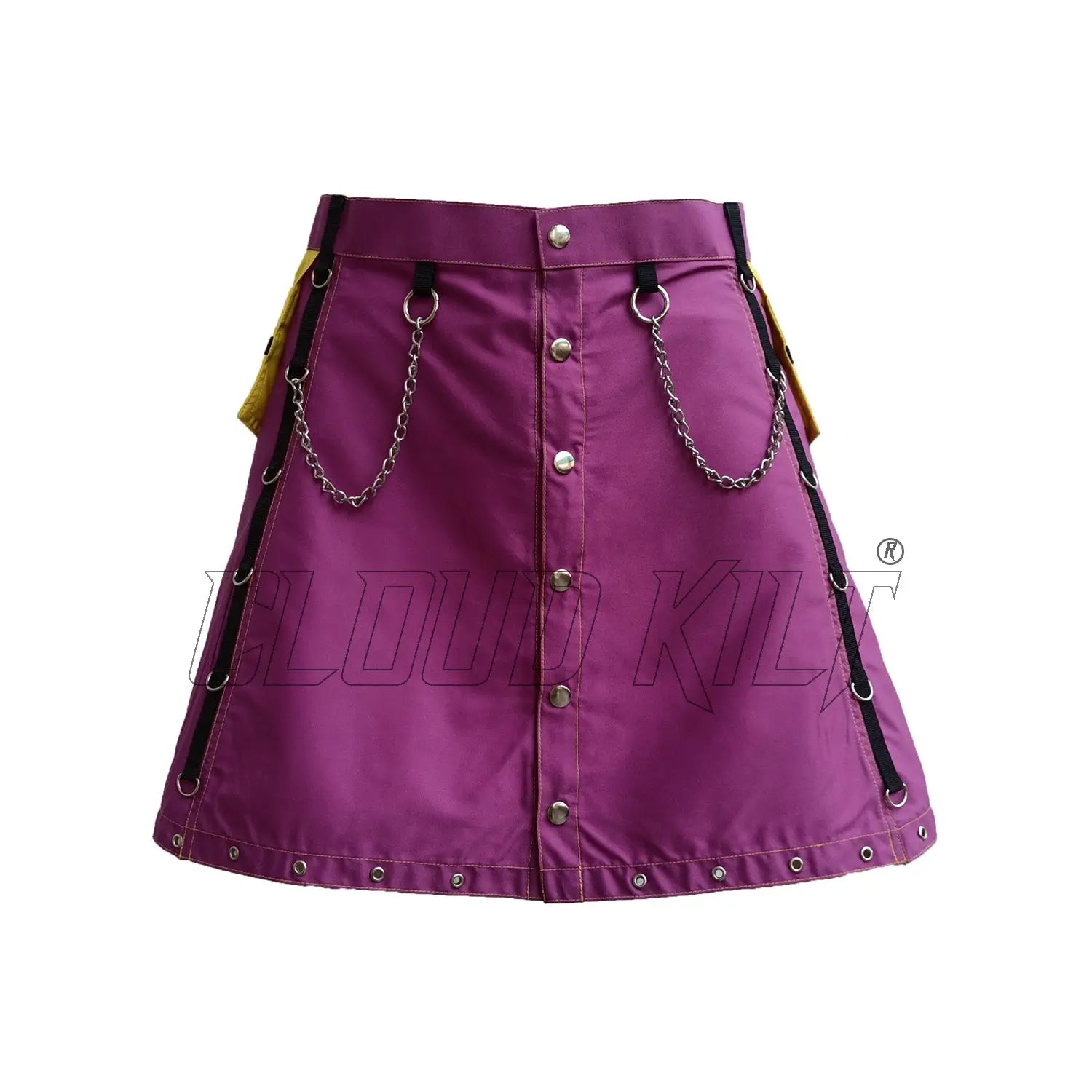 Purple With Yellow Women Fashion Kilt CLOUD KILT