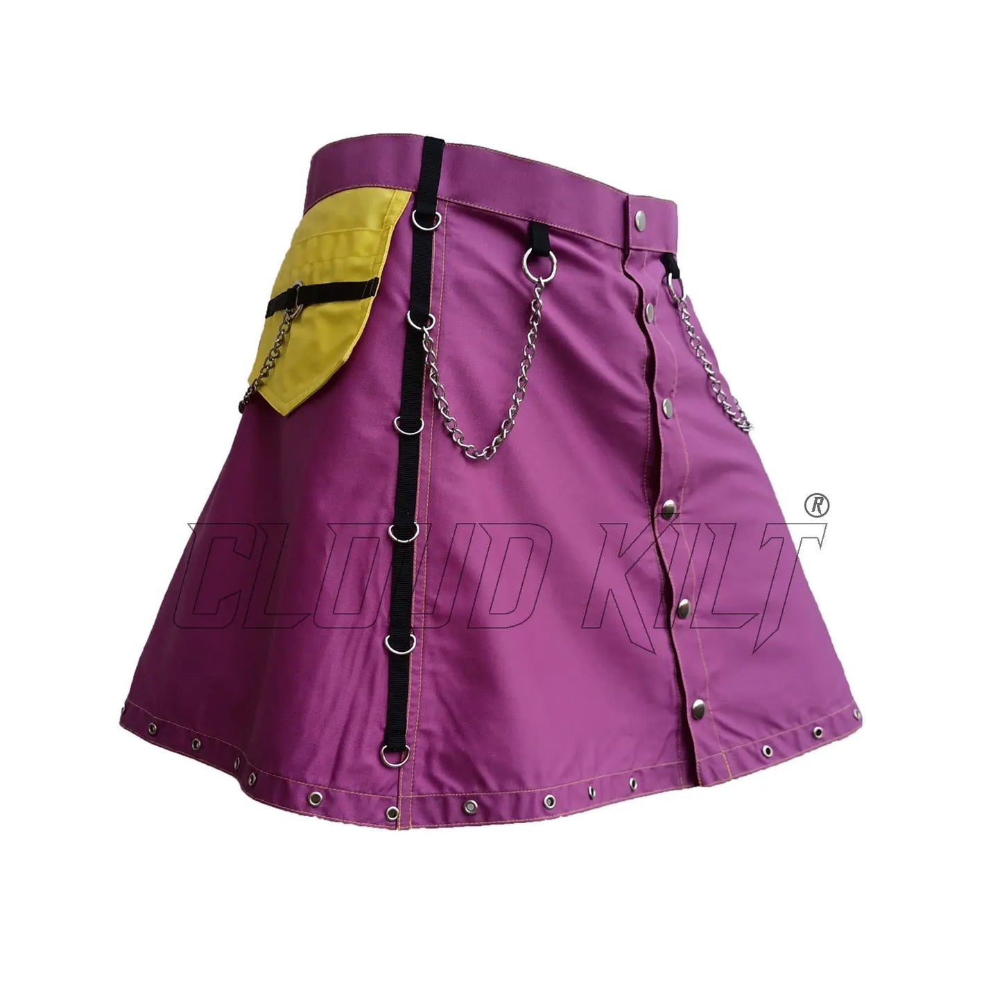 Purple With Yellow Women Fashion Kilt CLOUD KILT