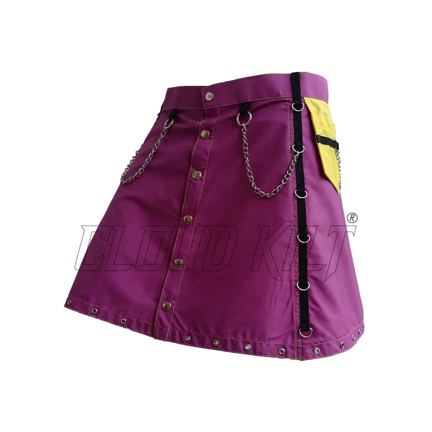 Purple With Yellow Women Fashion Kilt CLOUD KILT