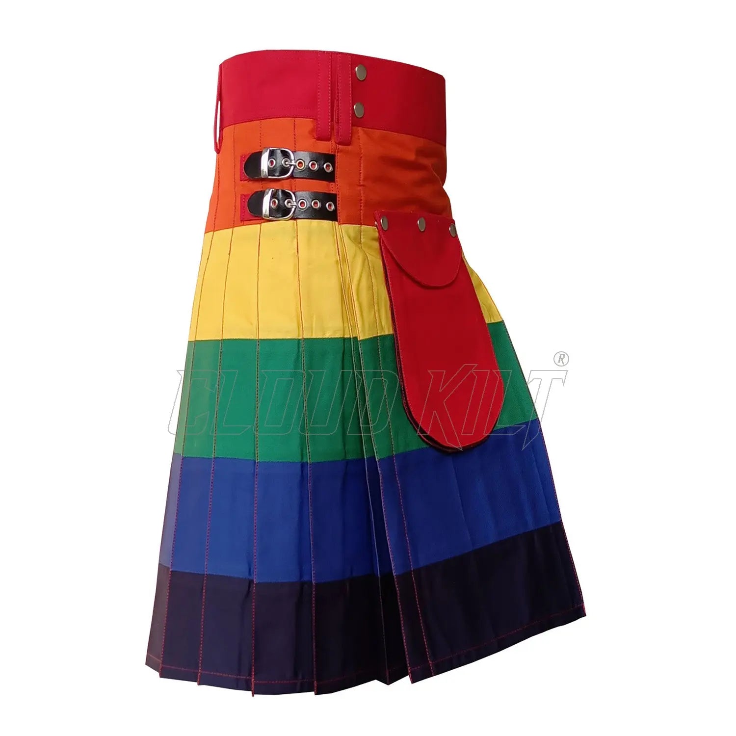 Rainbow Hybrid Utility Kilt With Front Pocket CLOUD KILT