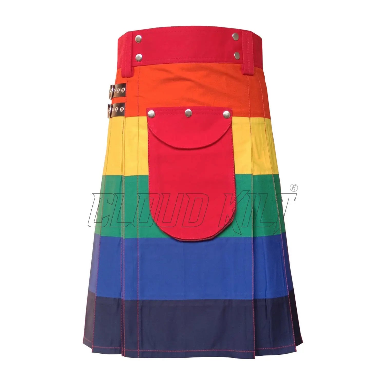 Rainbow Hybrid Utility Kilt With Front Pocket CLOUD KILT