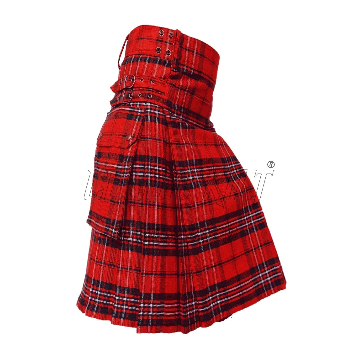 Scott Red Modern Tartan Utility Kilt CLOUD KILT