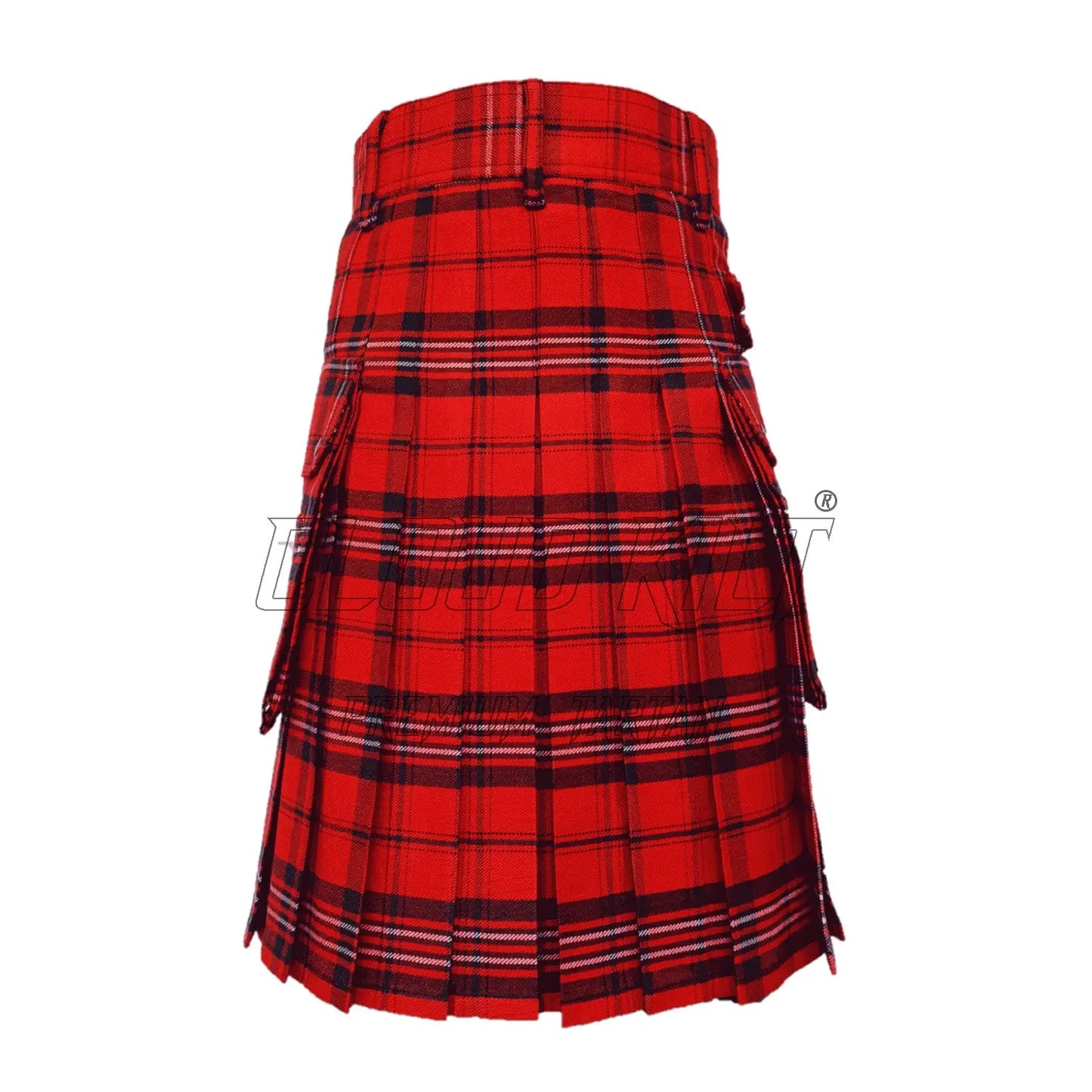 Scott Red Modern Tartan Utility Kilt CLOUD KILT