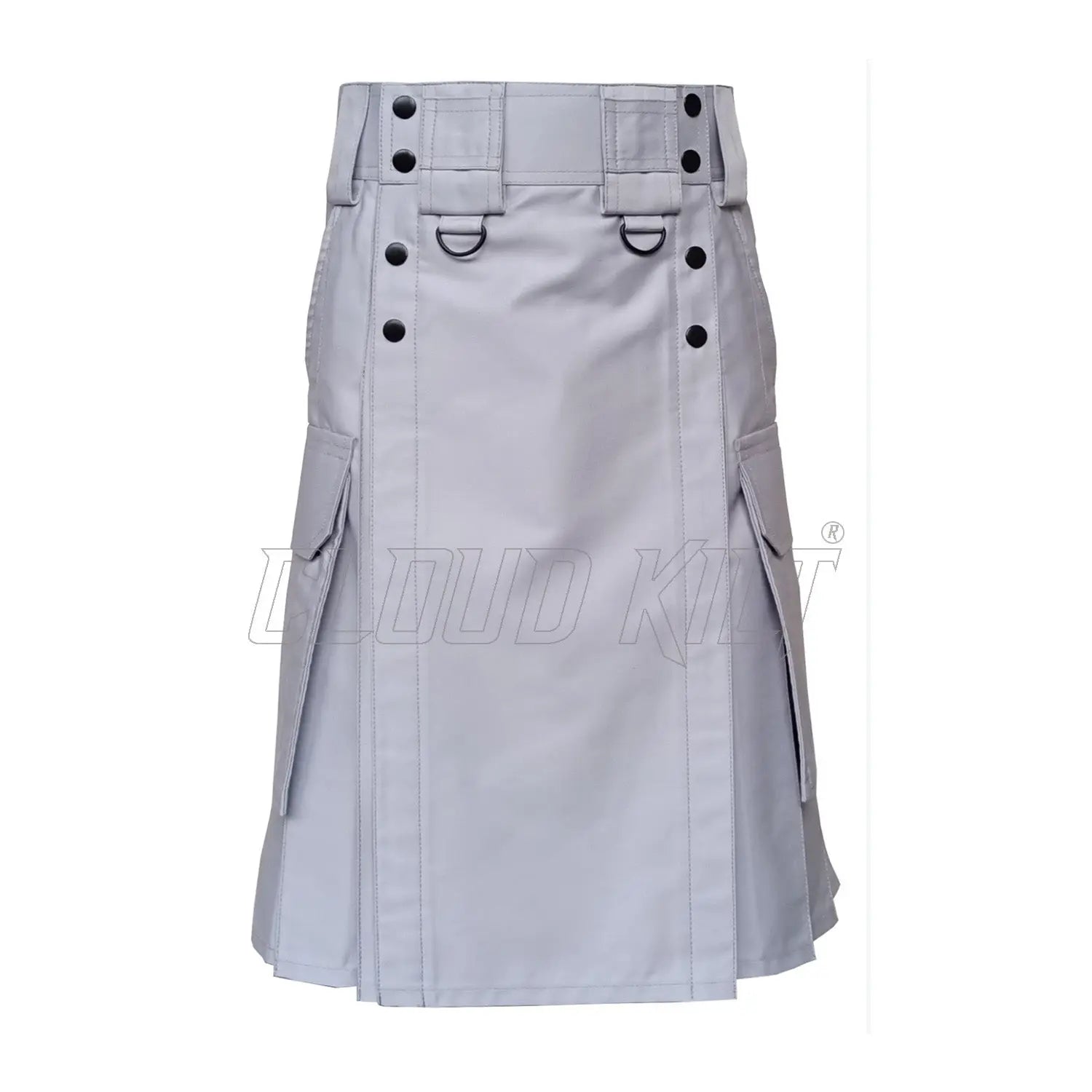 Traditional Modern Utility Kilt With Slash and Cargo Pockets CLOUD KILT