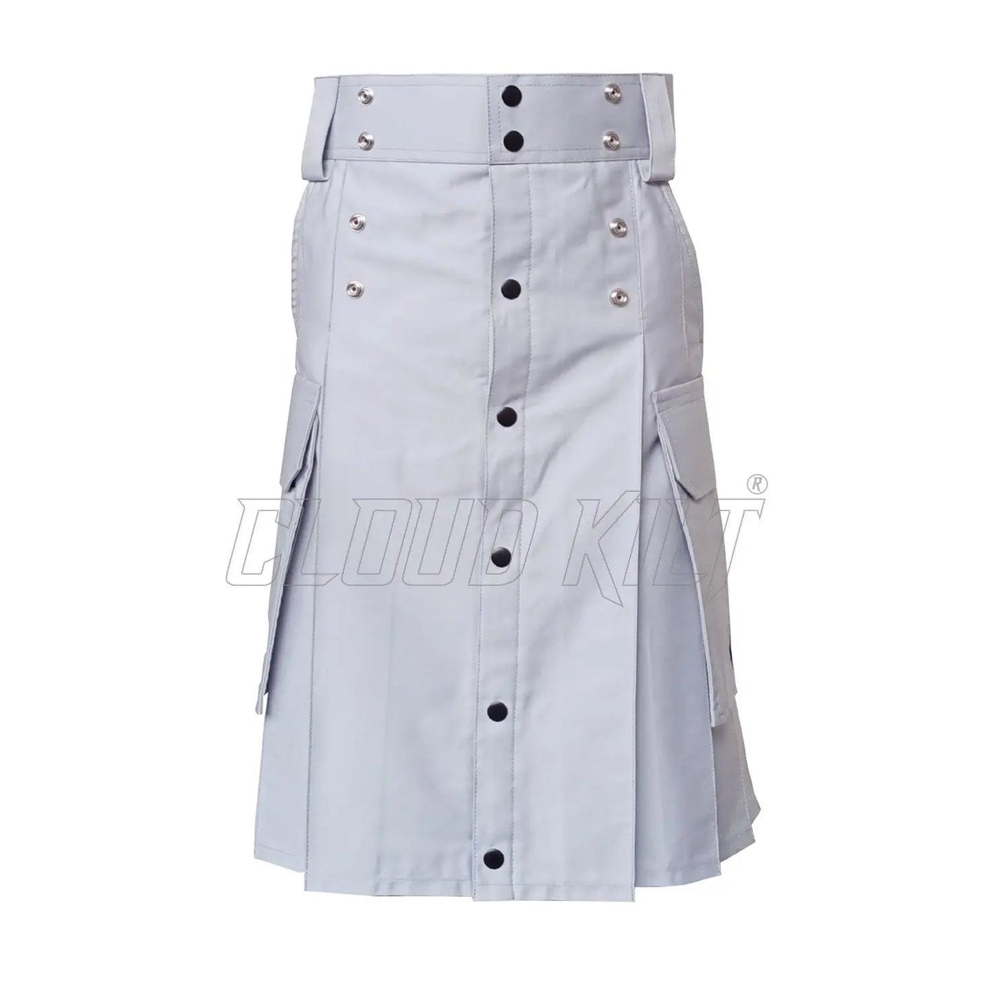 Traditional Modern Utility Kilt With Slash and Cargo Pockets CLOUD KILT